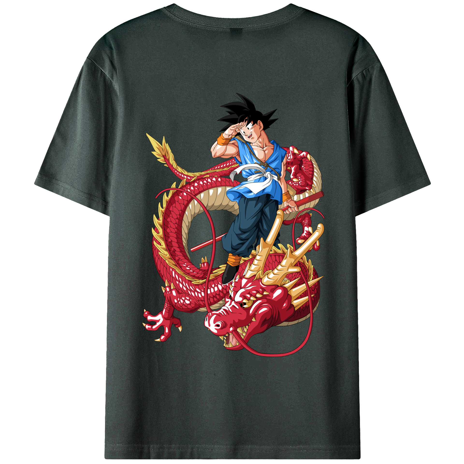 （画像用） ドラゴンボール 孫悟空（そん ごくう）Son Goku カカロット DRAGON BALL Kakarotto 綿100％ メンズ半袖Tシャツ（バックプリント） 通気性